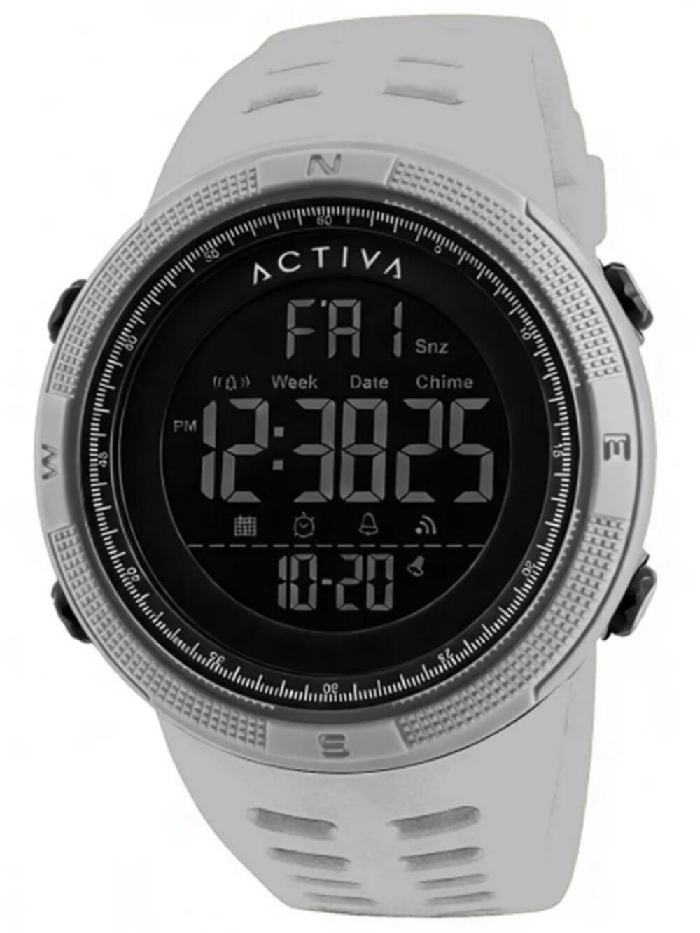 $99 Activa X Invicta Mens Gray Black Dial 50mm Digital Watch 1915-003 NIB